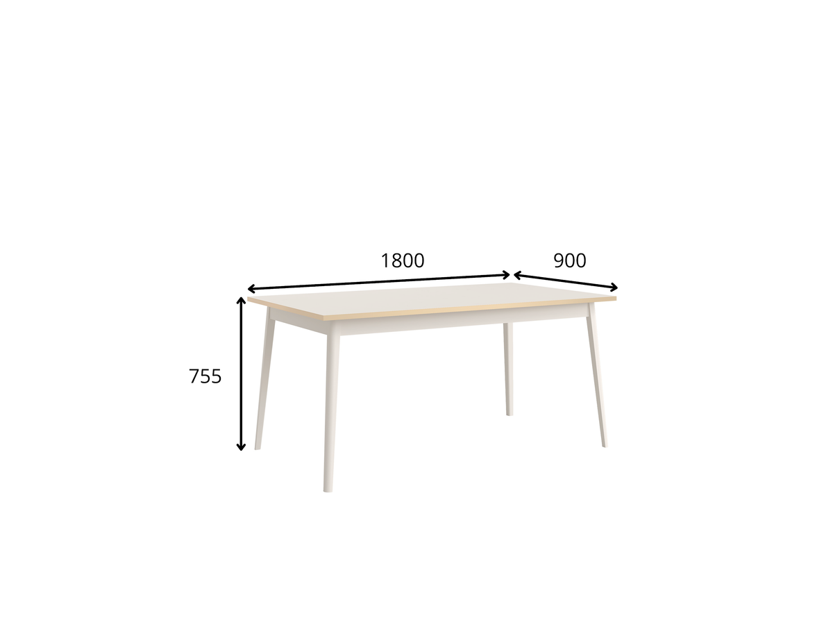 Stół DUNA 180 × 90 cm beżowy do jadalni