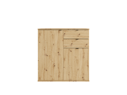 Komoda MODO 80 cm dąb artisan z szufladami, widok z przodu