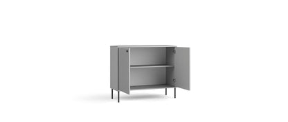 Komoda SORA 105 cm szara, otwarte drzwi