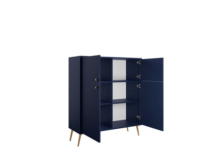 Kredens LAGUNA 105 cm granatowy z otwartymi drzwiami