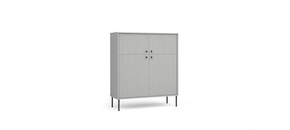 Kredens SORA 105 cm szary ryflowany