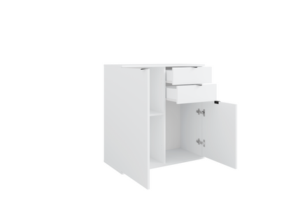 Komoda MODO 80 cm biała, drzwi i 2 ciche szuflady, ujęcie 2