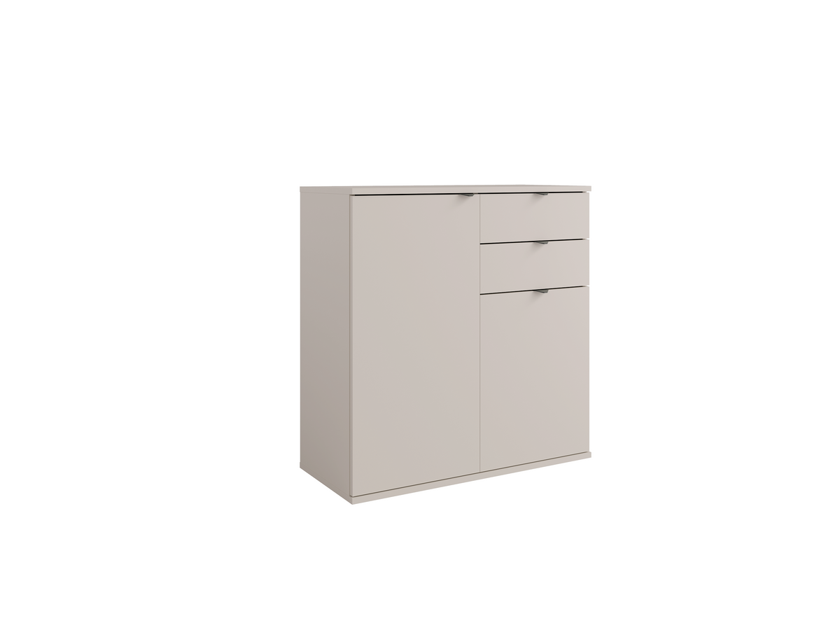 Komoda MODO 80 cm beżowa, drzwi i 2 ciche szuflady, ujęcie 2