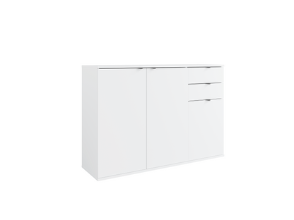 Komoda MODO 120 cm biała, 3 drzwi i 2 ciche szuflady, ujęcie 4