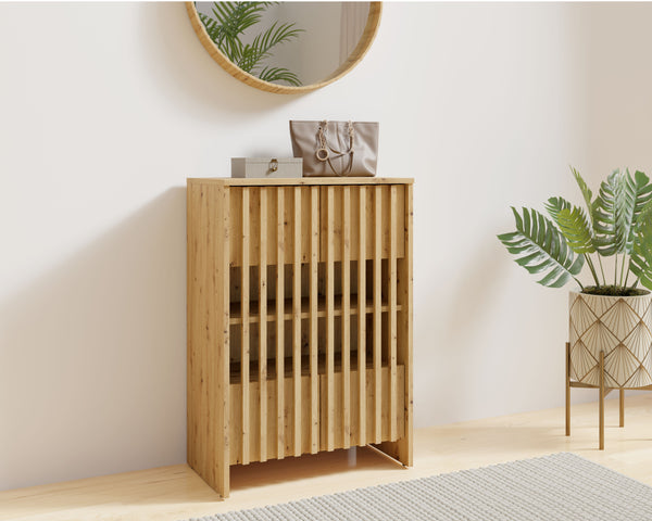 Komoda VERSO 60 cm dąb artisan wąska z półkami