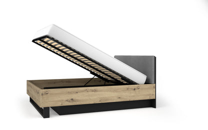 Czarne łóżko NERO 82 pod materac 180 cm, ujęcie 3