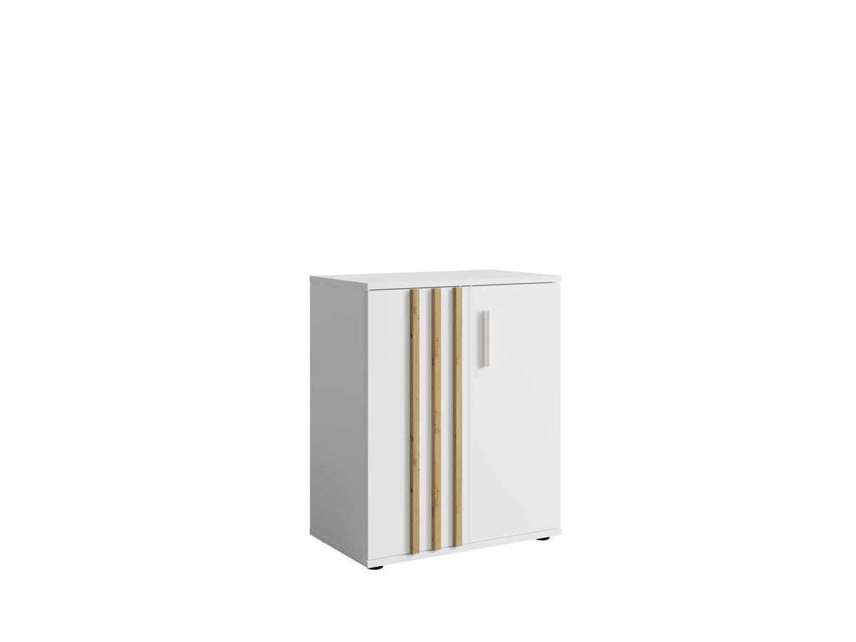Komoda PURO 60 cm, biała, lamelowy front, ujęcie 2