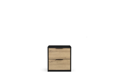 Komplet dwóch czarnych szafek nocnych NERO z dębem artisan