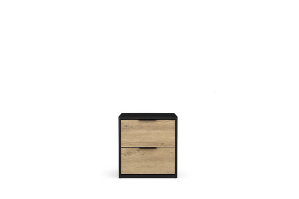 Szafki nocne NERO czarne z dębem artisan, komplet 2 szt.