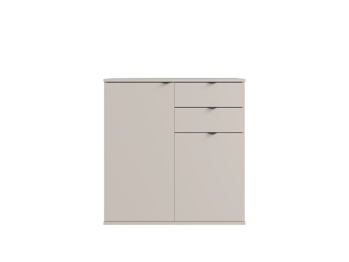 Komoda MODO 80 cm beżowa, drzwi i 2 ciche szuflady, ujęcie 3