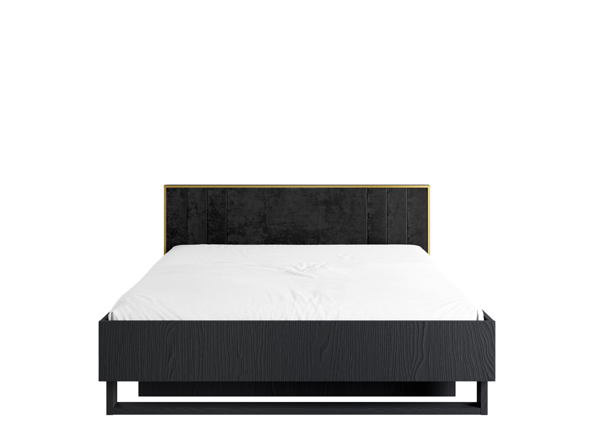 Łóżko AURO II 81 pod materac 160 cm czarne wzmocnione