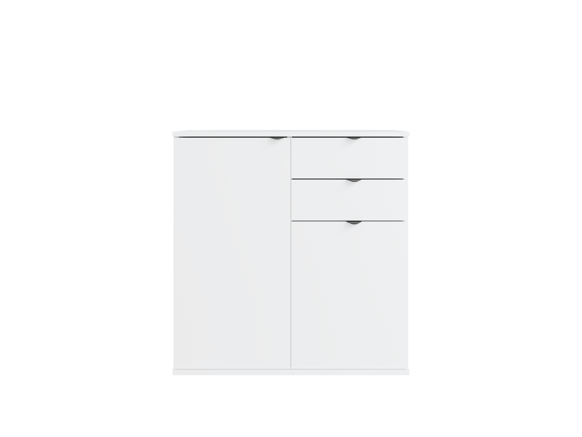 Komoda MODO 80 cm biała, drzwi i 2 ciche szuflady, ujęcie 3
