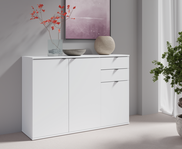 Komoda MODO 120 cm biała z szufladami