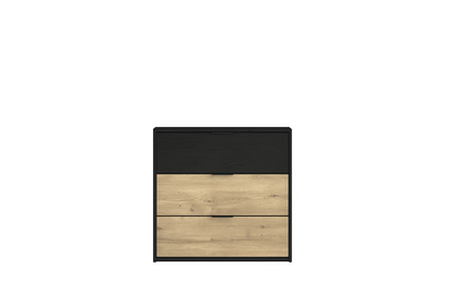 Czarna komoda NERO 80 cm z trzema szufladami, ujęcie 2
