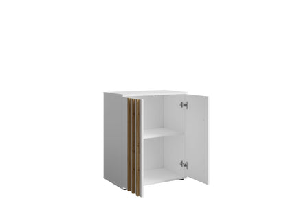 Komoda PURO 60 cm, biała, lamelowy front, ujęcie 3
