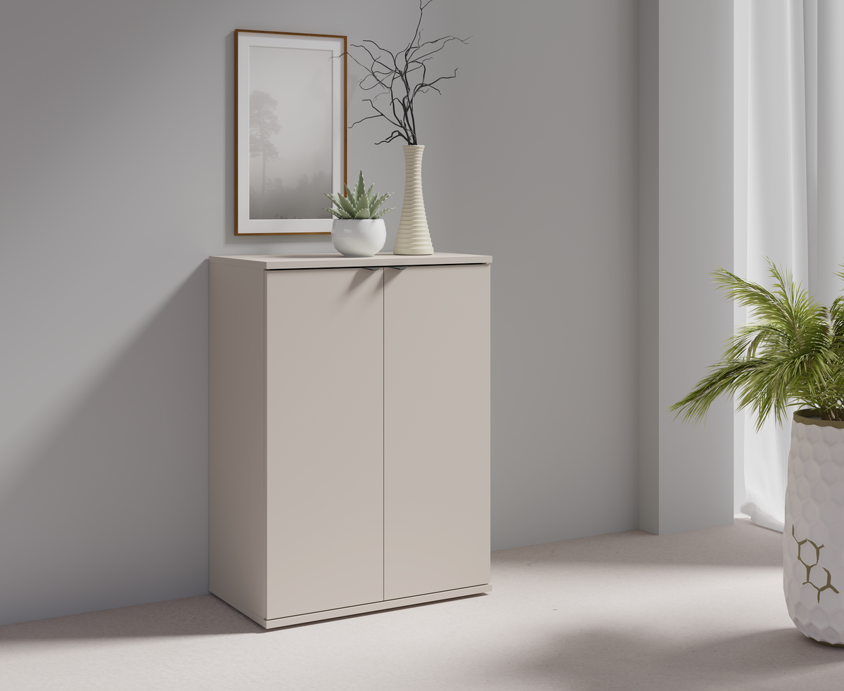 Komoda MODO 60 cm beżowa, dwudrzwiowa, z półką
