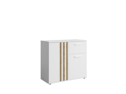 Komoda PURO 80 cm, biała, lamelowy front, ujęcie 3